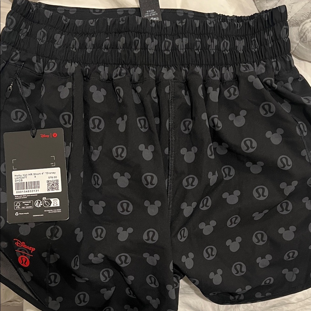 lululemon athletica Black Mickey Mouse Athletic Shorts
